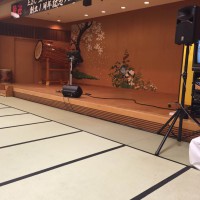 石川県粟津温泉の企業周年イベントへ音響機材レンタルしました。